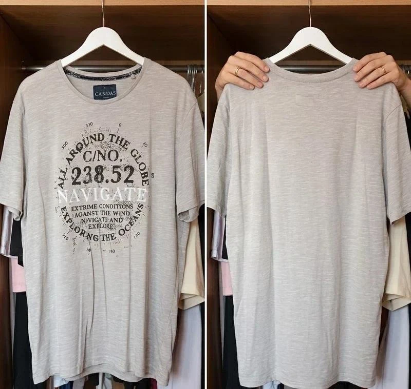 Camiseta Algodón Gris Estilo Aventura Talla L 🧭👕 – photo 3